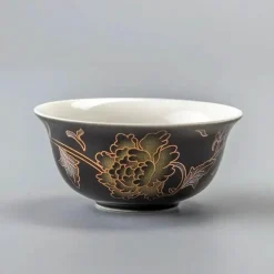 Plates u0026 More Küche & Esszimmer-Vintage Chinesisches Goldenes Drachen Porzellan Teetassen Set - Keramikbecher