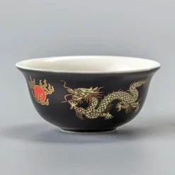 Plates u0026 More Küche & Esszimmer-Vintage Chinesisches Goldenes Drachen Porzellan Teetassen Set - Keramikbecher