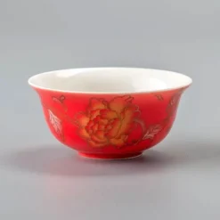 Plates u0026 More Küche & Esszimmer-Vintage Chinesisches Goldenes Drachen Porzellan Teetassen Set - Keramikbecher