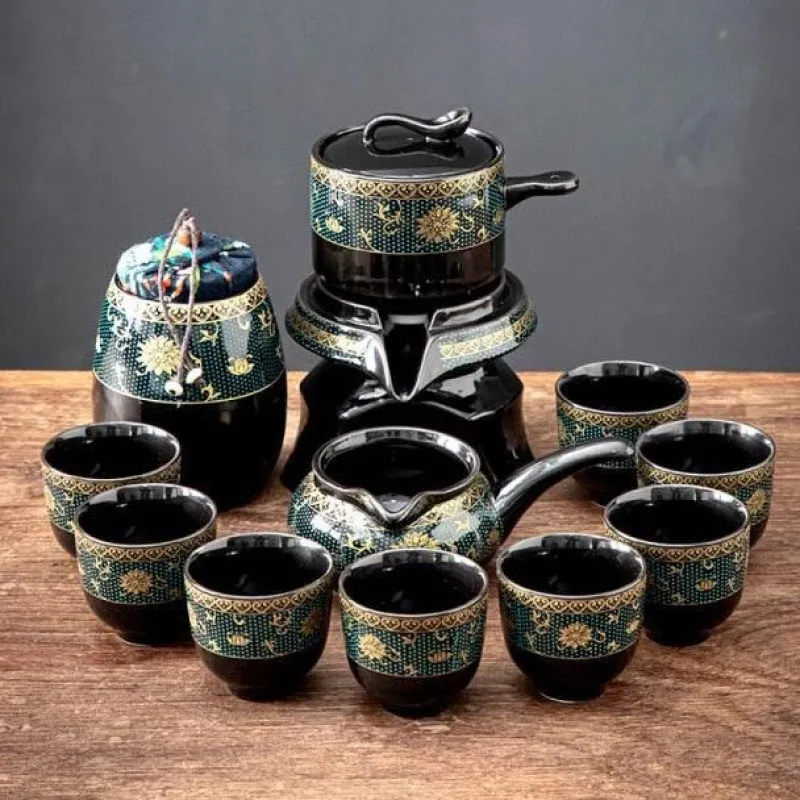 The Cozy Mug Küche & Esszimmer-Vintage Chinesisches Keramik Teeservice - Einzigartiges traditionelles Teeservice