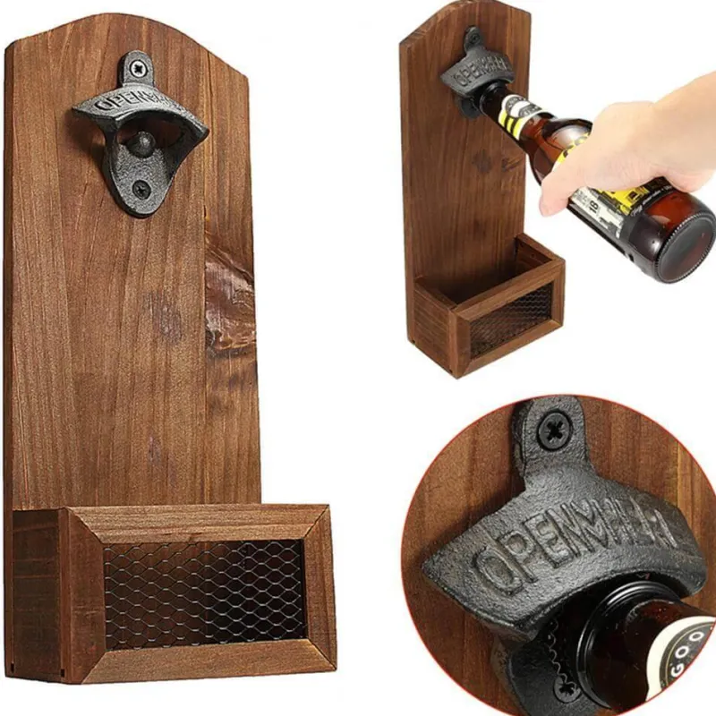 The Culinary Kit Küche & Esszimmer-Vintage Flaschenöffner zur Wandmontage – Rustikales Bardekor