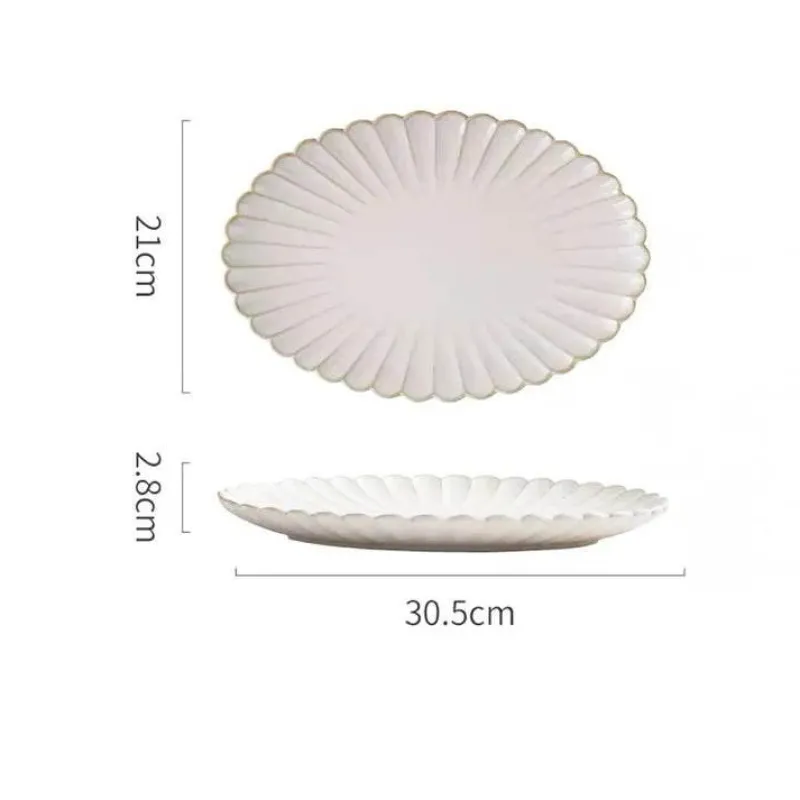 Elegance at the Table Küche & Esszimmer-Vintage Gestreiftes Esstischset aus Keramik - Küchengeschirr