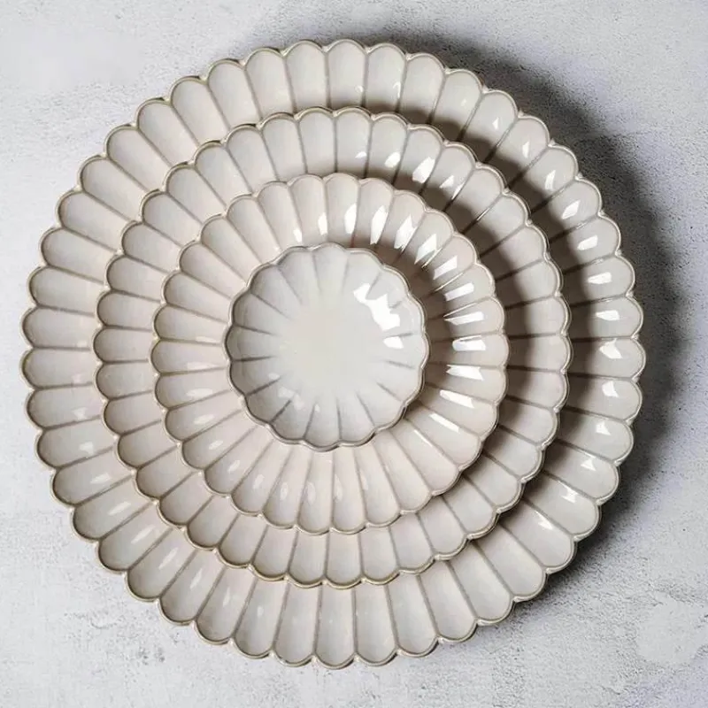 Elegance at the Table Küche & Esszimmer-Vintage Gestreiftes Esstischset aus Keramik - Küchengeschirr