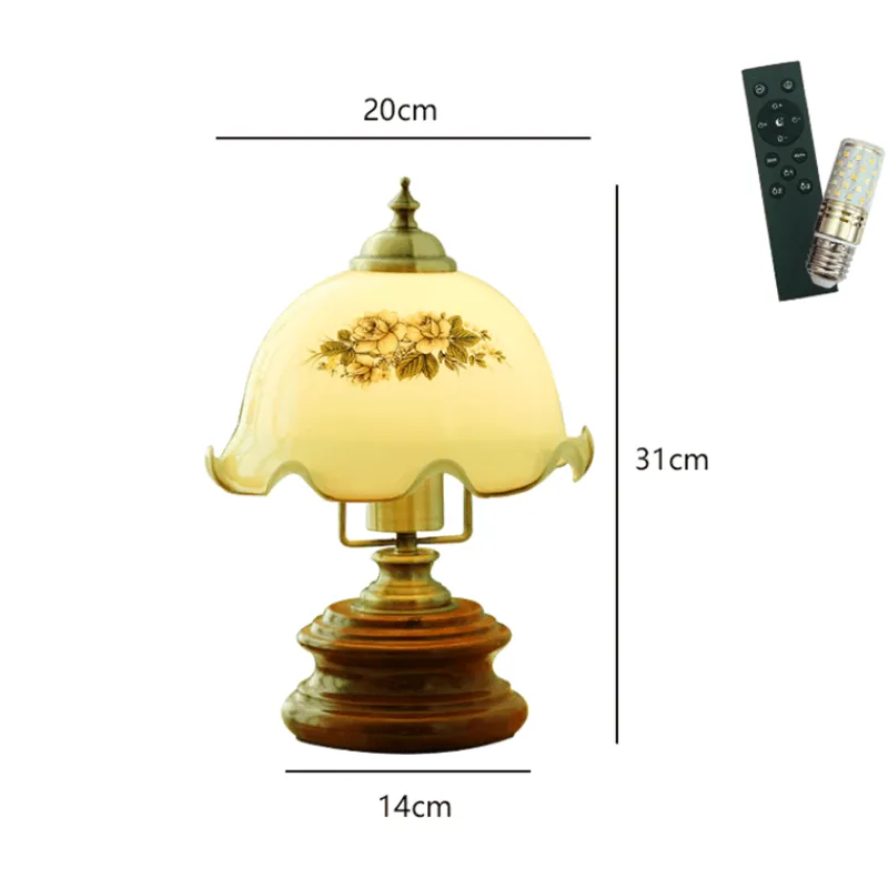 The Light Loft Beleuchtung-Vintage Glasblumen Tischlampe - Retro Beleuchtung Dekor