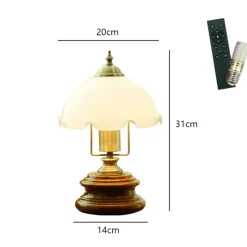 The Light Loft Beleuchtung-Vintage Glasblumen Tischlampe - Retro Beleuchtung Dekor