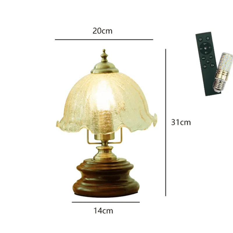 The Light Loft Beleuchtung-Vintage Glasblumen Tischlampe - Retro Beleuchtung Dekor