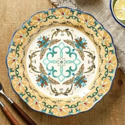 Elegance at the Table Küche & Esszimmer-Vintage Handbemalter Keramik-Essteller - Dekoratives Geschirr