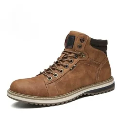 Herren Decor Herrenschuhe-Vintage italienische Leder-Winterstiefel - warmer Schnürstil