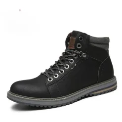Herren Decor Herrenschuhe-Vintage italienische Leder-Winterstiefel - warmer Schnürstil