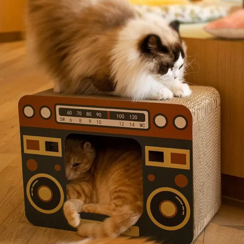 The Gilded Nest Haustierzubehör|Haustierbetten-Vintage Katzenkratzbrettbett - DIY Haustiermöbel