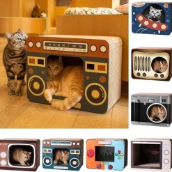 The Gilded Nest Haustierzubehör|Haustierbetten-Vintage Katzenkratzbrettbett - DIY Haustiermöbel