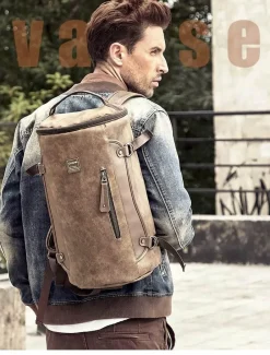 Decor Taschen & Geldbörsen-Vintage Lederrucksack - Herren Reisetasche