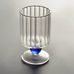 Plates u0026 More Küche & Esszimmer-Vintage Nordische Weinkelche mit geriffeltem Stiel - Glasbecher-Set mit Perlen