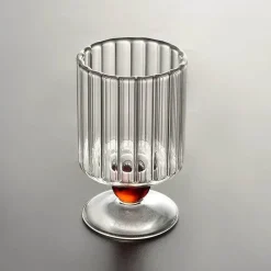 Plates u0026 More Küche & Esszimmer-Vintage Nordische Weinkelche mit geriffeltem Stiel - Glasbecher-Set mit Perlen