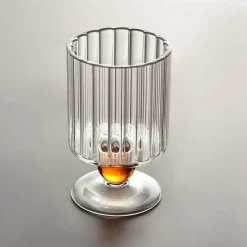 Plates u0026 More Küche & Esszimmer-Vintage Nordische Weinkelche mit geriffeltem Stiel - Glasbecher-Set mit Perlen