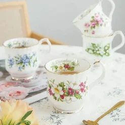 Feast u0026 Flair Küche & Esszimmer-Vintage Phnom Penh Blumenbecher - Elegante Teetasse mit Handgriff für das Home Office