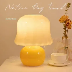 Bright Accents Beleuchtung-Vintage Pilzlampe - Cremegelbes Akzentlicht