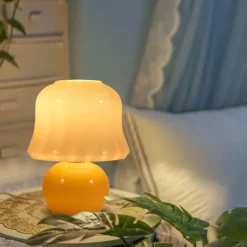 Bright Accents Beleuchtung-Vintage Pilzlampe - Cremegelbes Akzentlicht