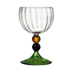 Plates u0026 More Küche & Esszimmer-Vintage Ripple Weinglas - Klarer nordischer Kelch mit kurzem Stiel