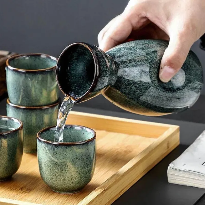 Elegance at the Table Küche & Esszimmer-Vintage Sake-Spender-Set - Japanischer Shochu-Topf-Weinserver