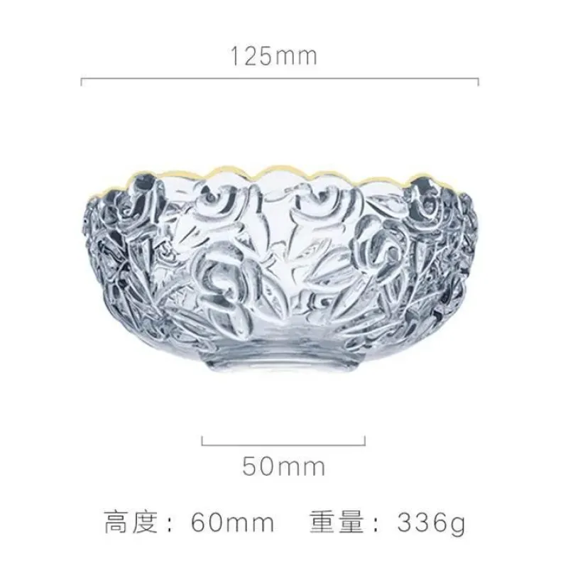 Plates u0026 More Küche & Esszimmer-Vintage Salatschüssel aus Glas – graviertes Goldrand-Design