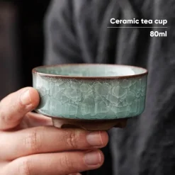 Plates u0026 More Küche & Esszimmer-Vintage Seladon Teetasse - Ice Crackle Keramik Kung Fu Tasse