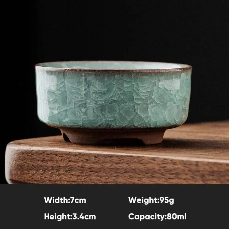 Plates u0026 More Küche & Esszimmer-Vintage Seladon Teetasse - Ice Crackle Keramik Kung Fu Tasse