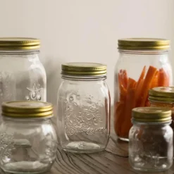 Cozy Nest Decor Küche & Esszimmer-Vintage Vorratsdose aus Glas - Geprägter Küchenbehälter