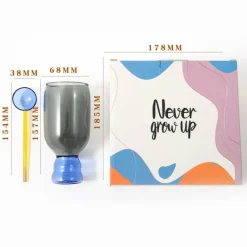 Plates u0026 More Küche & Esszimmer-Vintage-Glas-Stielglas-Set – 350 ml mit Löffel