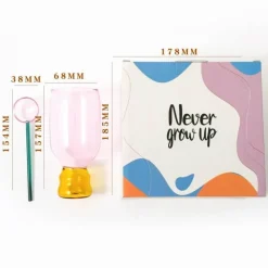 Plates u0026 More Küche & Esszimmer-Vintage-Glas-Stielglas-Set – 350 ml mit Löffel