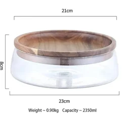 Plates u0026 More Küche & Esszimmer-Vorratsbehälter aus Glas mit Holzdeckel – Küchen-Organizer-Set