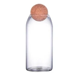 Space Savvy Küche & Esszimmer-Vorratsglas aus Glas mit Korkdeckel - Home Organizer Jar