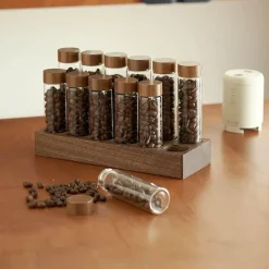 Cozy Nest Decor Küche & Esszimmer-Vorratsglas für Kaffeebohnen – Reagenzglas-Glasbehälter