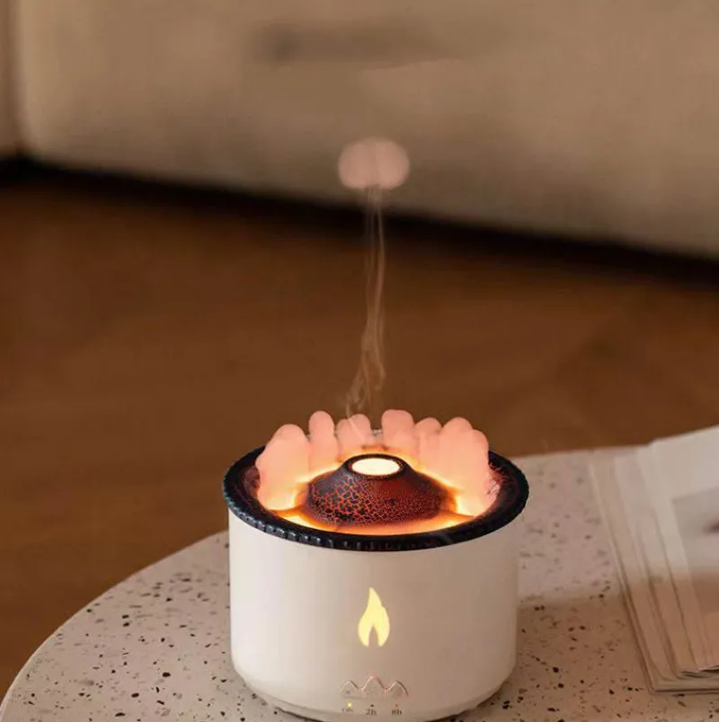 The Decor Haven Gadgets Für Zuhause|Beleuchtung-Vulkanischer Flammen-Luftbefeuchter – Aromatherapie-Nachtlampe und Luftdiffusor