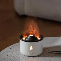 The Decor Haven Gadgets Für Zuhause|Beleuchtung-Vulkanischer Flammen-Luftbefeuchter – Aromatherapie-Nachtlampe und Luftdiffusor