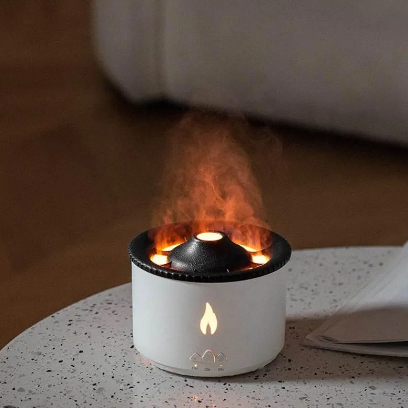 The Decor Haven Gadgets Für Zuhause|Beleuchtung-Vulkanischer Flammen-Luftbefeuchter – Aromatherapie-Nachtlampe und Luftdiffusor