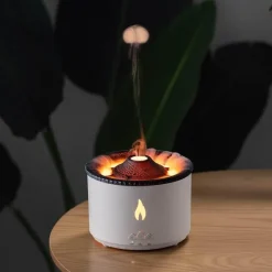 The Decor Haven Gadgets Für Zuhause|Beleuchtung-Vulkanischer Flammen-Luftbefeuchter – Aromatherapie-Nachtlampe und Luftdiffusor