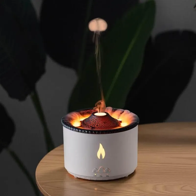 The Decor Haven Gadgets Für Zuhause|Beleuchtung-Vulkanischer Flammen-Luftbefeuchter – Aromatherapie-Nachtlampe und Luftdiffusor