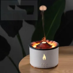 The Decor Haven Gadgets Für Zuhause|Beleuchtung-Vulkanischer Flammen-Luftbefeuchter – Aromatherapie-Nachtlampe und Luftdiffusor