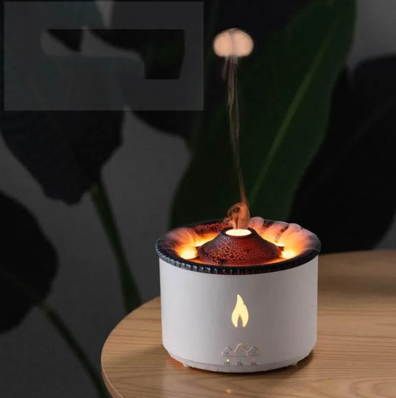 The Decor Haven Gadgets Für Zuhause|Beleuchtung-Vulkanischer Flammen-Luftbefeuchter – Aromatherapie-Nachtlampe und Luftdiffusor