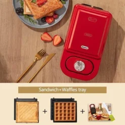 The Culinary Kit Küche & Esszimmer-Waffeleisen – Multifunktionaler Frühstückskocher