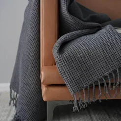 Wrap u0026 Relax Bettzeug-Waffelstrickdecke – weicher, atmungsaktiver Überwurf in Volltonfarbe für das Schlafsofa
