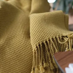 Wrap u0026 Relax Bettzeug-Waffelstrickdecke – weicher, atmungsaktiver Überwurf in Volltonfarbe für das Schlafsofa