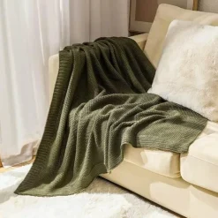 Wrap u0026 Relax Bettzeug-Waffelstrick-Wolldecke – gemütlicher, weicher und warmer Sofabezug