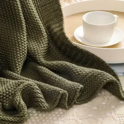 Wrap u0026 Relax Bettzeug-Waffelstrick-Wolldecke – gemütlicher, weicher und warmer Sofabezug