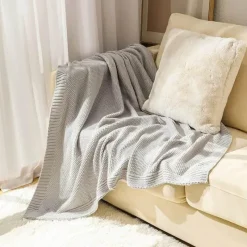 Wrap u0026 Relax Bettzeug-Waffelstrick-Wolldecke – gemütlicher, weicher und warmer Sofabezug