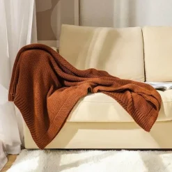 Wrap u0026 Relax Bettzeug-Waffelstrick-Wolldecke – gemütlicher, weicher und warmer Sofabezug