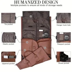 BagAura Taschen & Geldbörsen-Wandelbare Reisetasche – 2-in-1 Hängekoffer für Herren