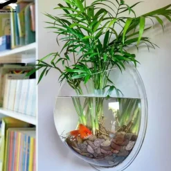 Comfort u0026 Style Wohndeko-Wandmontierte Blumenvase für Aquarien – transparentes Aquarium-Dekor