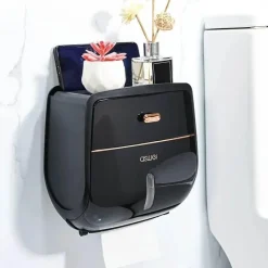 The Blissful Bath Badezimmer-Wandmontierte Taschentuchbox - Doppelschichtiger Organizer